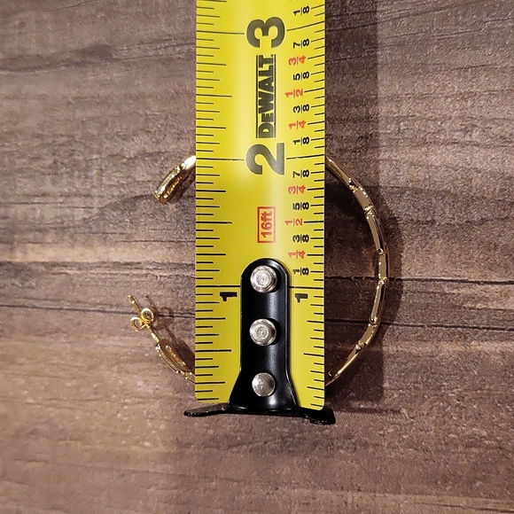 Adornia 2 Inch 14K Gold Plated Chain Link Hoop Earrings - Picture 8 of 9